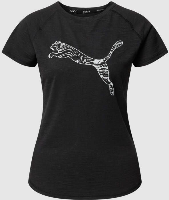 Puma run logo hardloopshirt zwart dames
