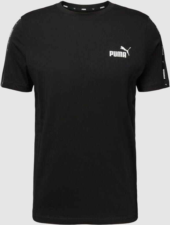 Puma Sportief Zwart T-shirt Essentials+ Tape Black Heren