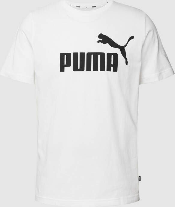 PUMA PERFORMANCE T-shirt van katoen met labelprint model 'Logo Tee'