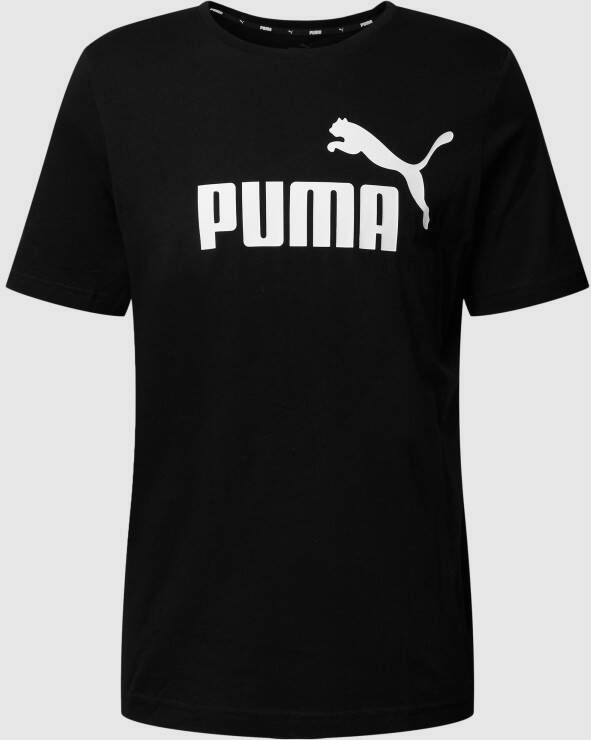 PUMA PERFORMANCE T-shirt van katoen met labelprint model 'Logo Tee'