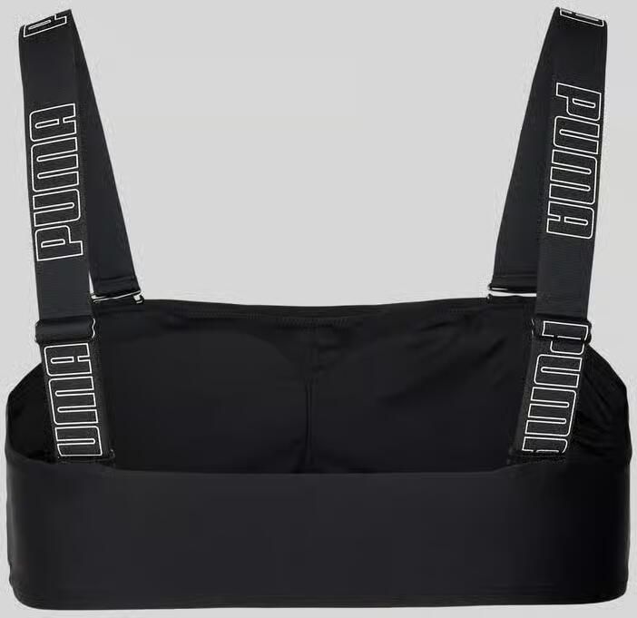 Puma voorgevormde strapless bandeau bikinitop met logo zwart - Foto 4
