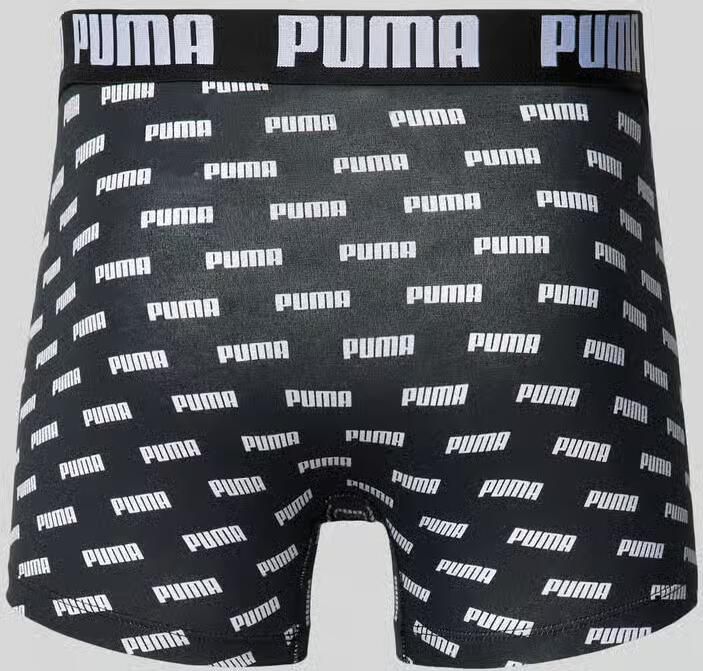 PUMA Boxershort MEN EVERYDAY LOGO PRINT BOXERS 2P 1x uni 1x allover logo met kleine ribboord (Set van 2) - Foto 7