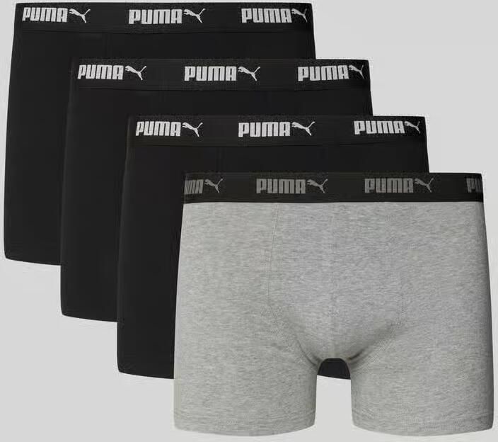 Puma Boxershort met elastische logoband in een set van 4 stuks