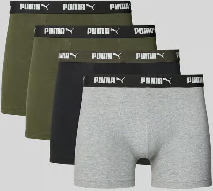 Puma Boxershort met elastische logoband in een set van 4 stuks