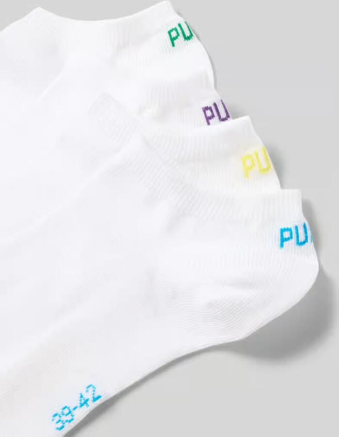 Puma Sneakersokken in een set van 4 met geribde boordjes