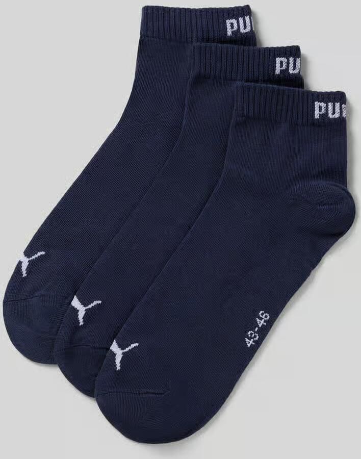 PUMA Korte sokken Ade d ribboorden zachte katoenmix (3 paar) - Foto 3