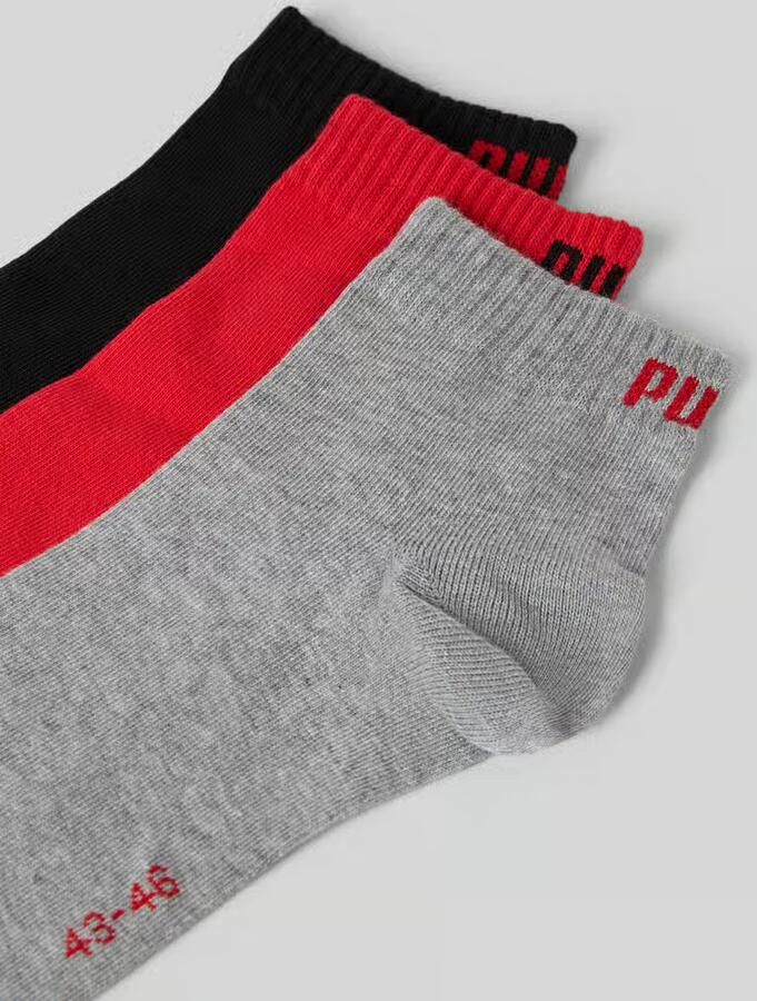 PUMA Korte sokken Ademend ribboorden zachte katoenmix (3 paar)