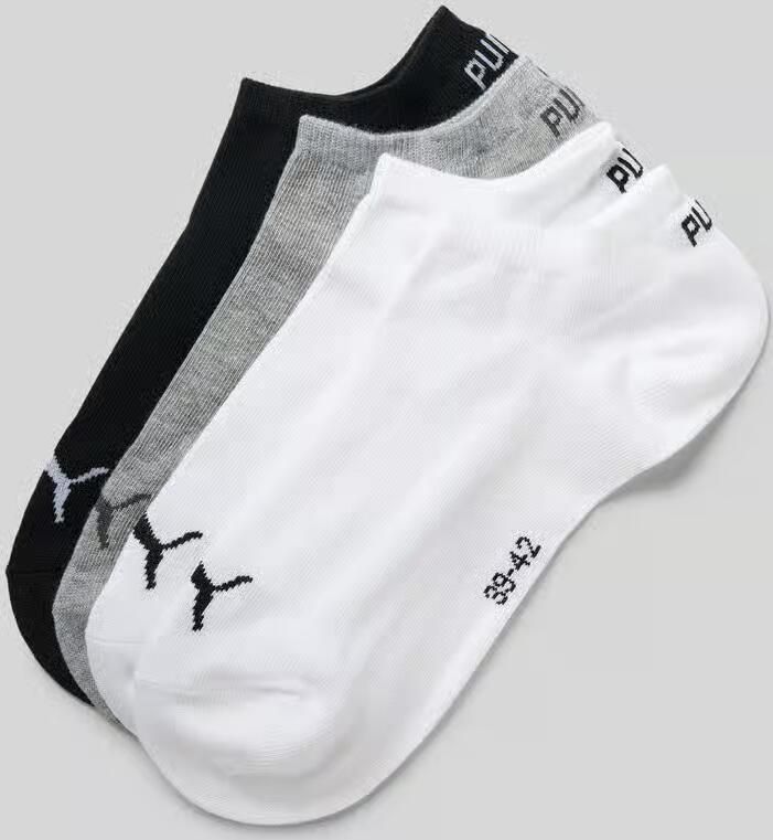 Puma Sneakersokken met logo in een set van 4 - Foto 2
