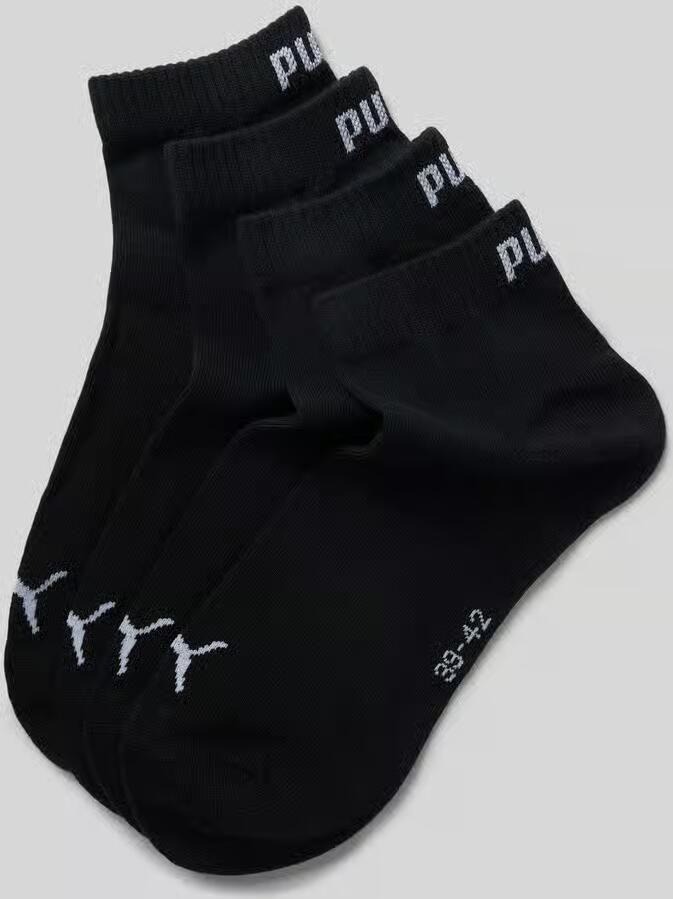 Puma Sneakersokken met logo in een set van 4 - Foto 2