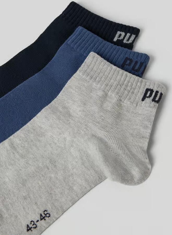 PUMA Korte sokken Ademend ribboorden zachte katoenmix (3 paar) - Foto 3