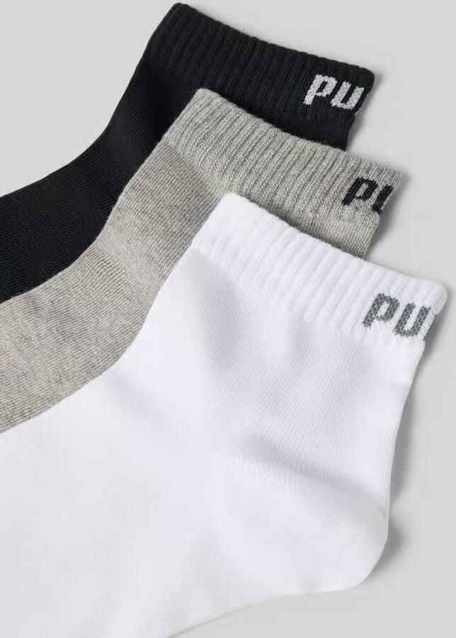PUMA Korte sokken Ade d ribboorden zachte katoenmix (3 paar) - Foto 2