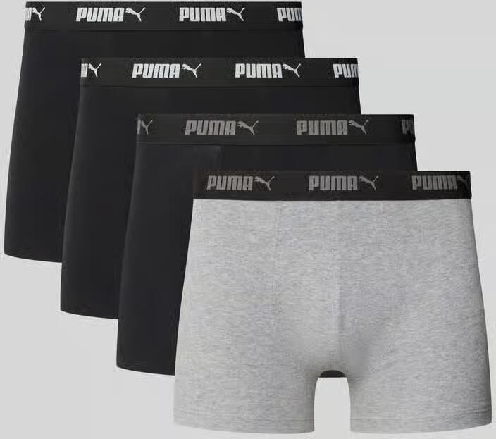 Puma Boxershort met elastische logoband in een set van 4 stuks