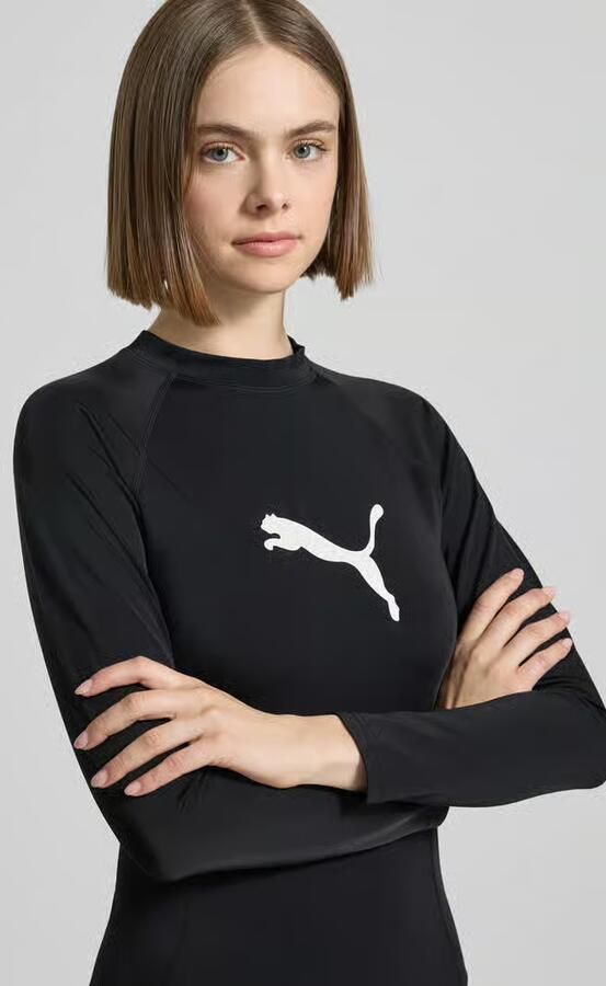 PUMA Zwemshirt SWIM WOMEN LONG SLEEVE RASH GUARD Logoprint lange mouwen functionele pasvorm - Foto 4
