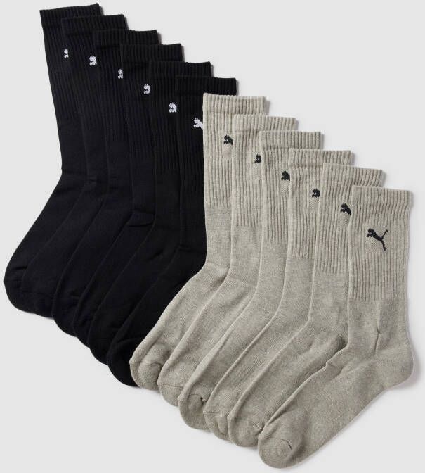 Puma Sokken met labeldetails in een set van 12 paar model 'UNISEX CREW SOCK'