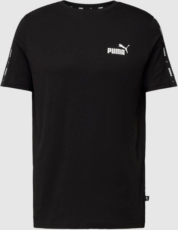 Puma Sportief Zwart T-shirt Essentials+ Tape Black Heren