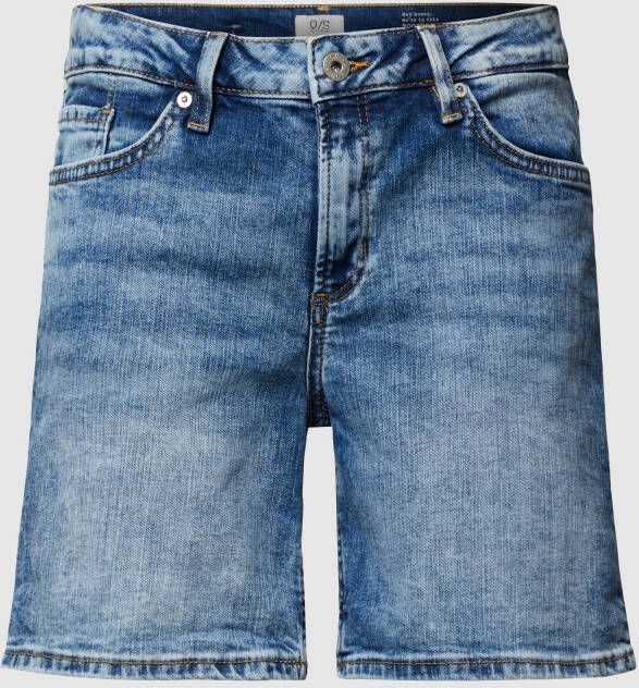 Q S designed by Korte straight fit jeans met trensje met knoop