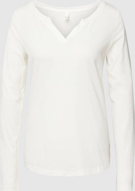 QS Shirt met lange mouwen en V-hals
