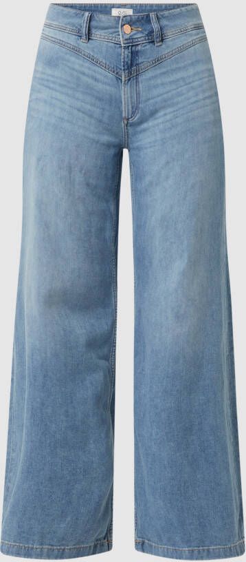 Q S designed by Slim fit wide leg jeans van katoen model 'Catie'