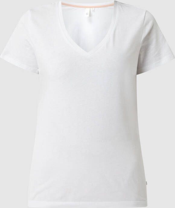 Q S designed by T-shirt met labeldetail model 'Basic'
