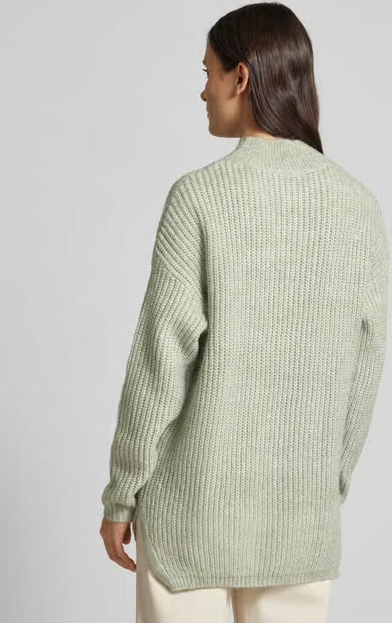 QS Gebreide pullover met opstaande kraag en wol