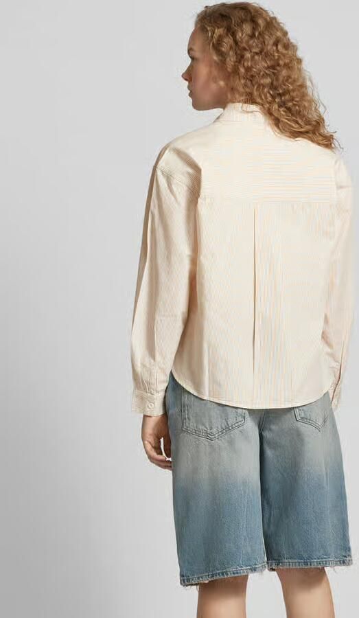 Q S designed by Blouse met lange mouwen met fijn streepdessin