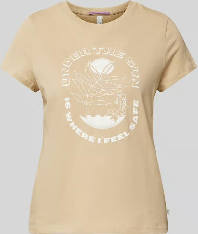 QS T-shirt met motiefprint