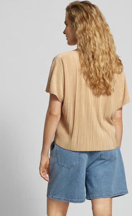 QS T-shirt met plissévouwen