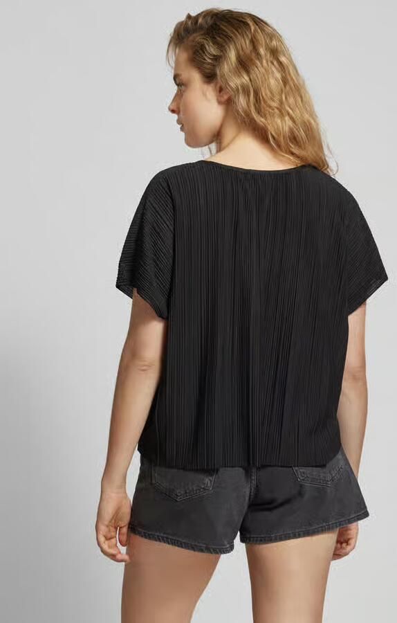 QS T-shirt met plissévouwen