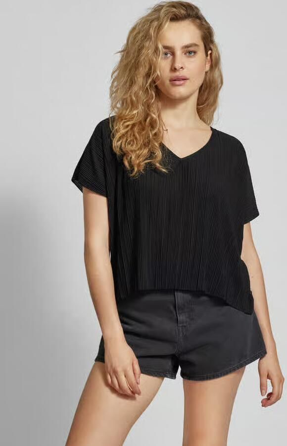 QS T-shirt met plissévouwen - Foto 2