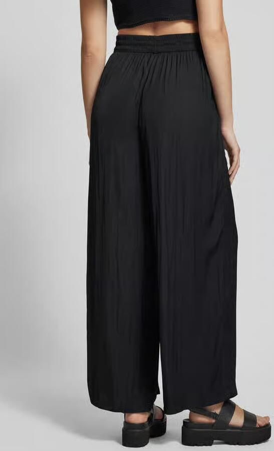 Q S by s.Oliver high waist wide leg broek zwart