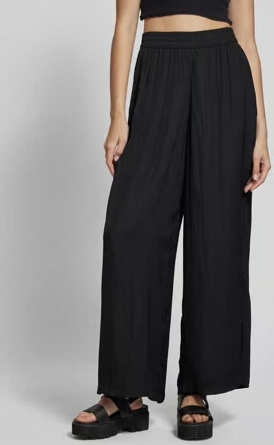 Q S by s.Oliver high waist wide leg broek zwart - Foto 2