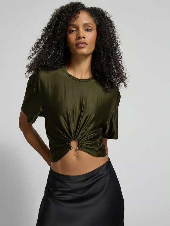 Rabanne Blousetop van viscosemix met cut-out