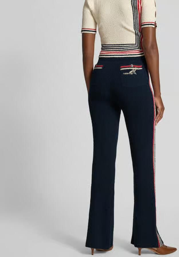 Rabanne Flared fit stoffen broek in gebreide look - Foto 2