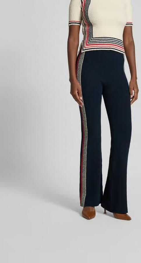 Rabanne Flared fit stoffen broek in gebreide look - Foto 3