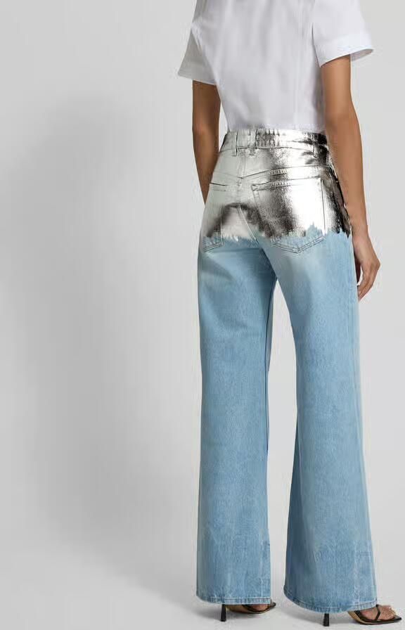 Rabanne Jeans met siergarnering in metallic - Foto 2