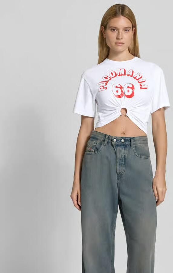 Rabanne Kort T-shirt met Sierdetail - Foto 3