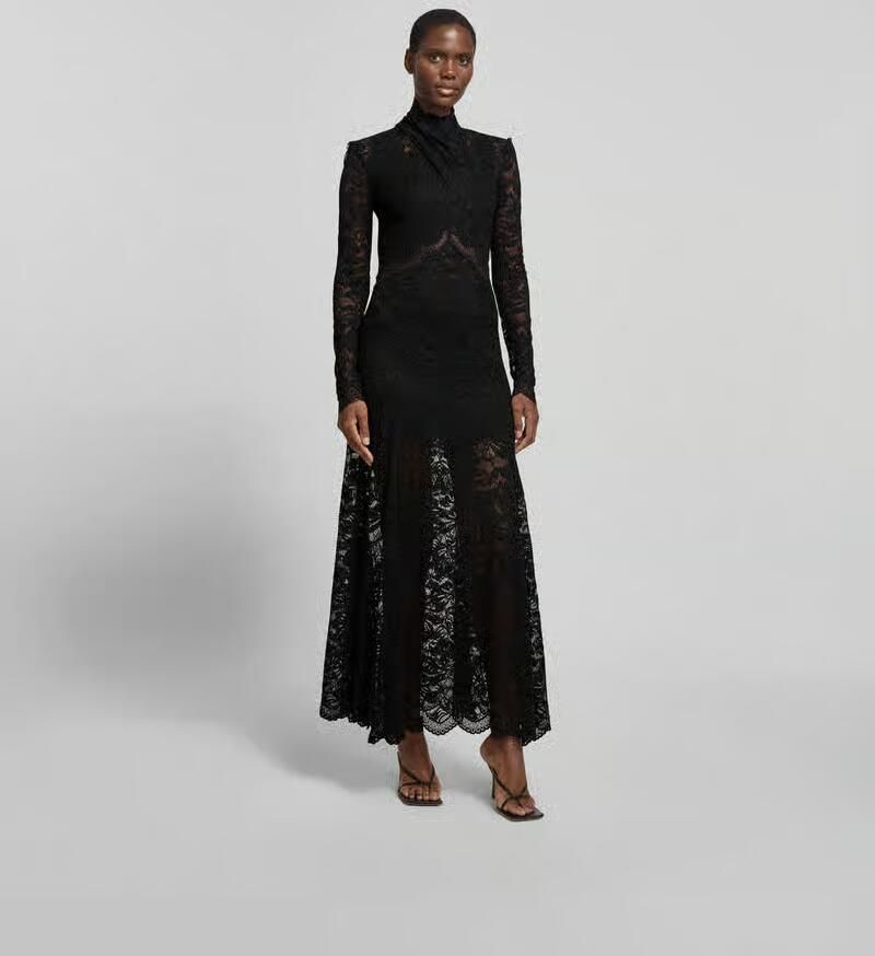 Rabanne Maxi-jurk van kant met stretch - Foto 3
