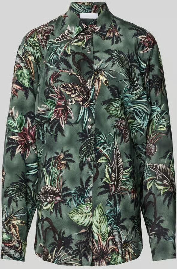 Rabanne Overhemdblouse met all-over bloemenmotief