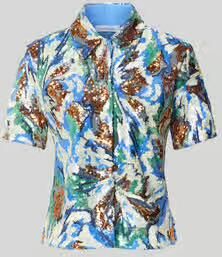 Rabanne overhemdblouse met all-over pailletten