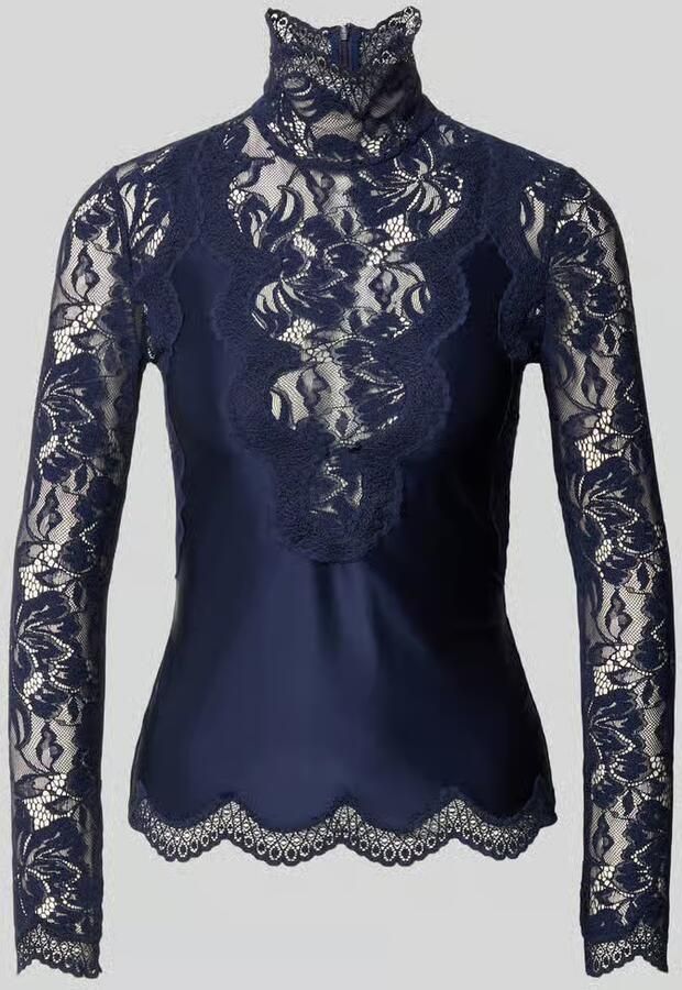 Rabanne slim fit blouse met kant - Foto 2