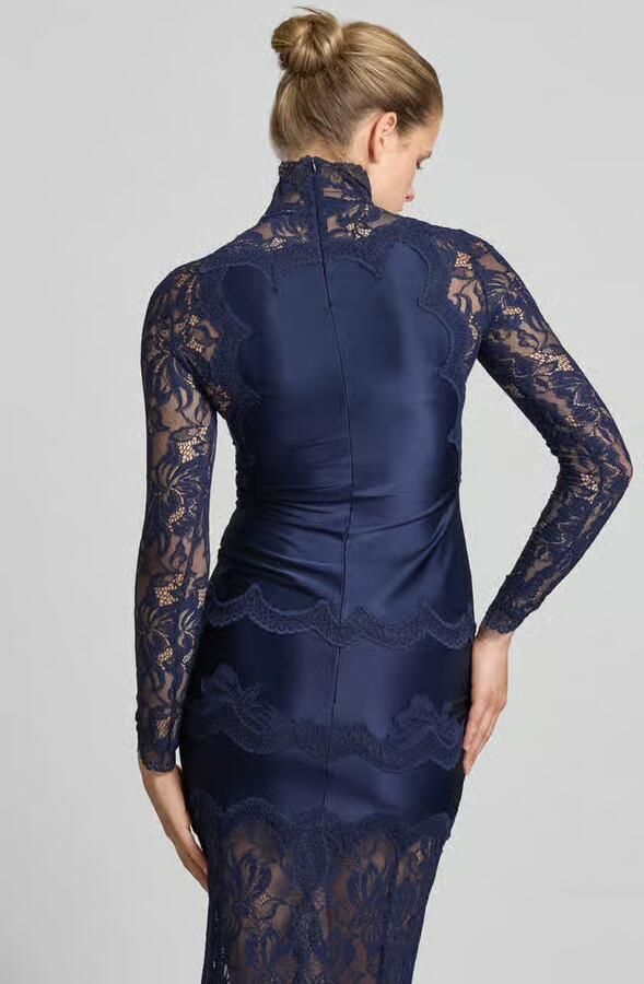 Rabanne slim fit blouse met kant - Foto 2