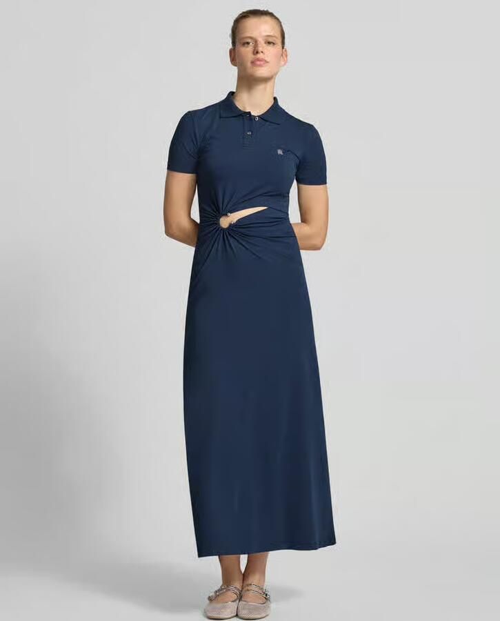 Rabanne Slim Fit maxi-jurk met polokraag - Foto 3
