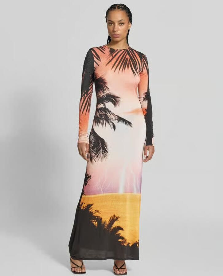 Rabanne Slim fit maxi-jurk van viscosemix - Foto 2