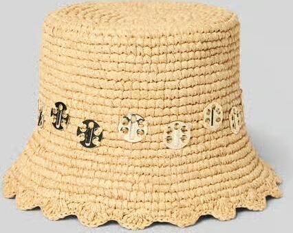 Rabanne Strohoed met labeldetails