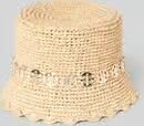 Rabanne Strohoed met merkdetails