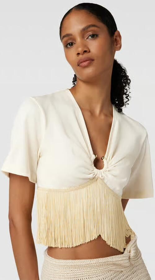 Rabanne T-shirt met asymmetrische zoom