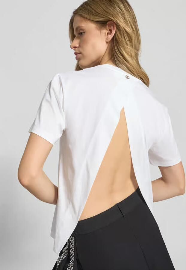 Rabanne T-shirt met geribde ronde hals