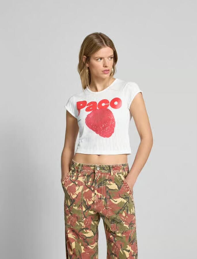 Rabanne T-shirt met labelprint - Foto 2