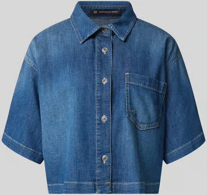 RAFFAELLO ROSSI boxy fit jeansblouse met borstzak model 'ZURI' - Foto 2