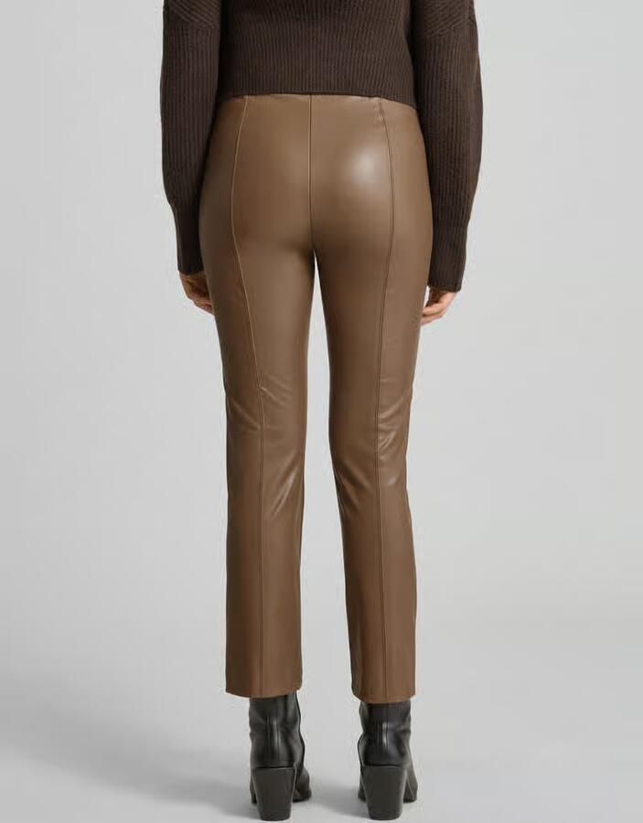 RAFFAELLO ROSSI Wide leg kunstleren broek van viscosemix model 'MACY'